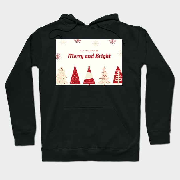 Merry and Bright Christmas Hoodie by stickersbyjori